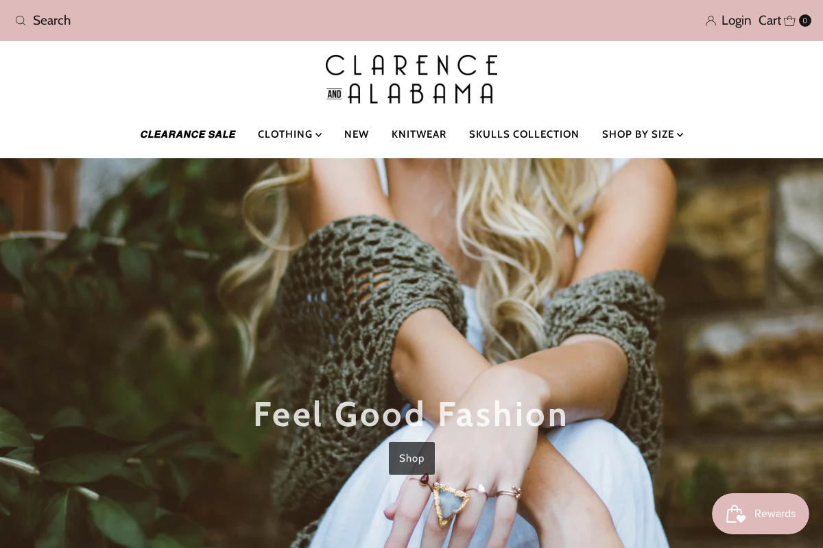 Clarence and Alabama homepage screenshot