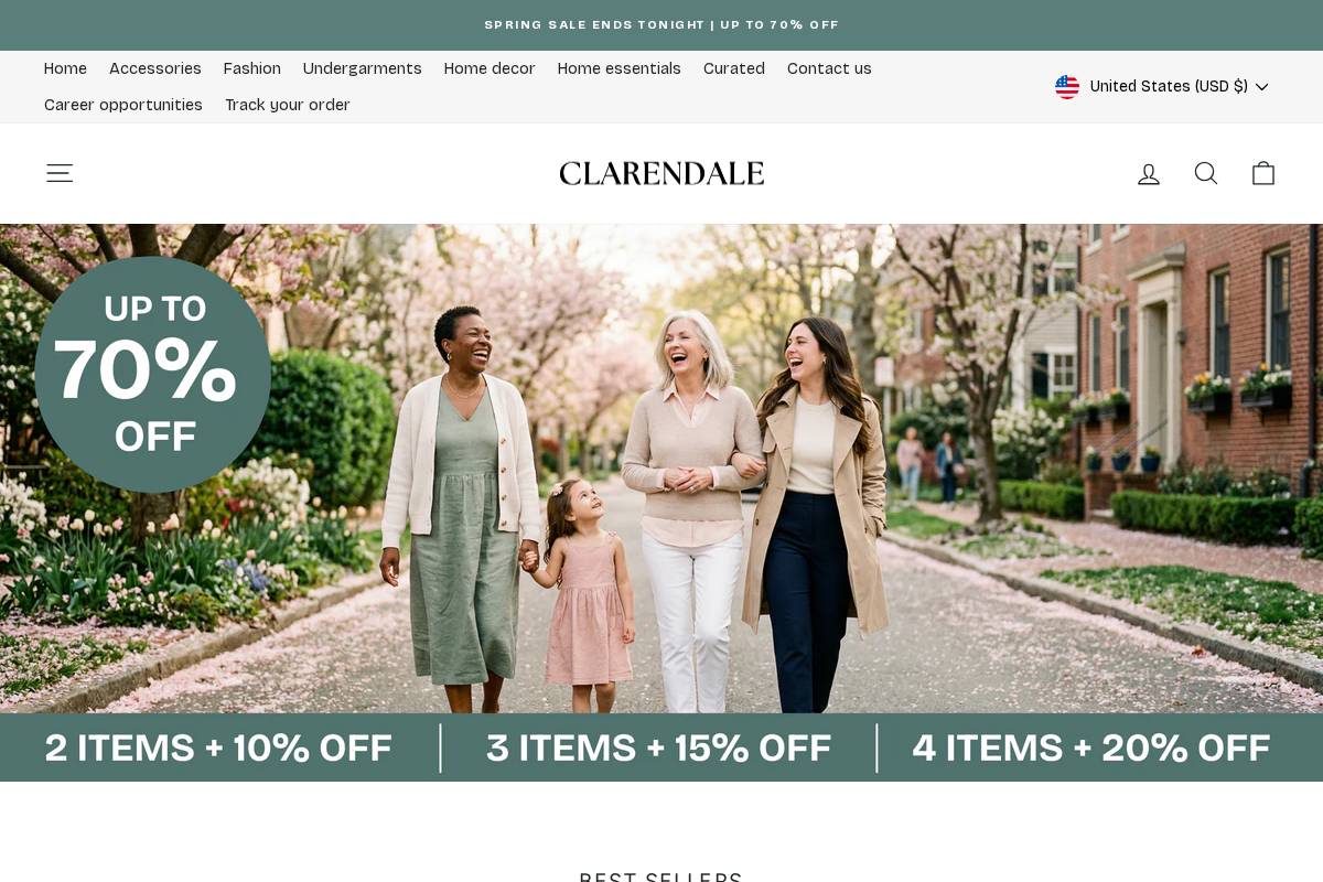 Clarendale homepage screenshot