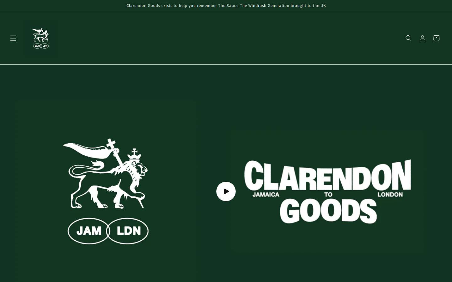 clarendongoods.com homepage screenshot