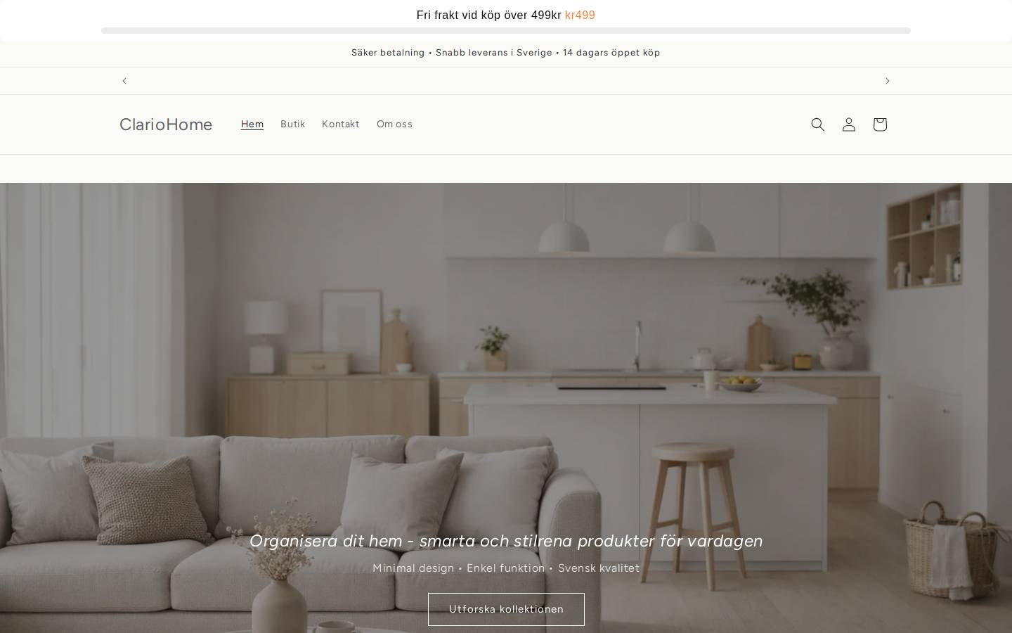 Clariohome homepage screenshot