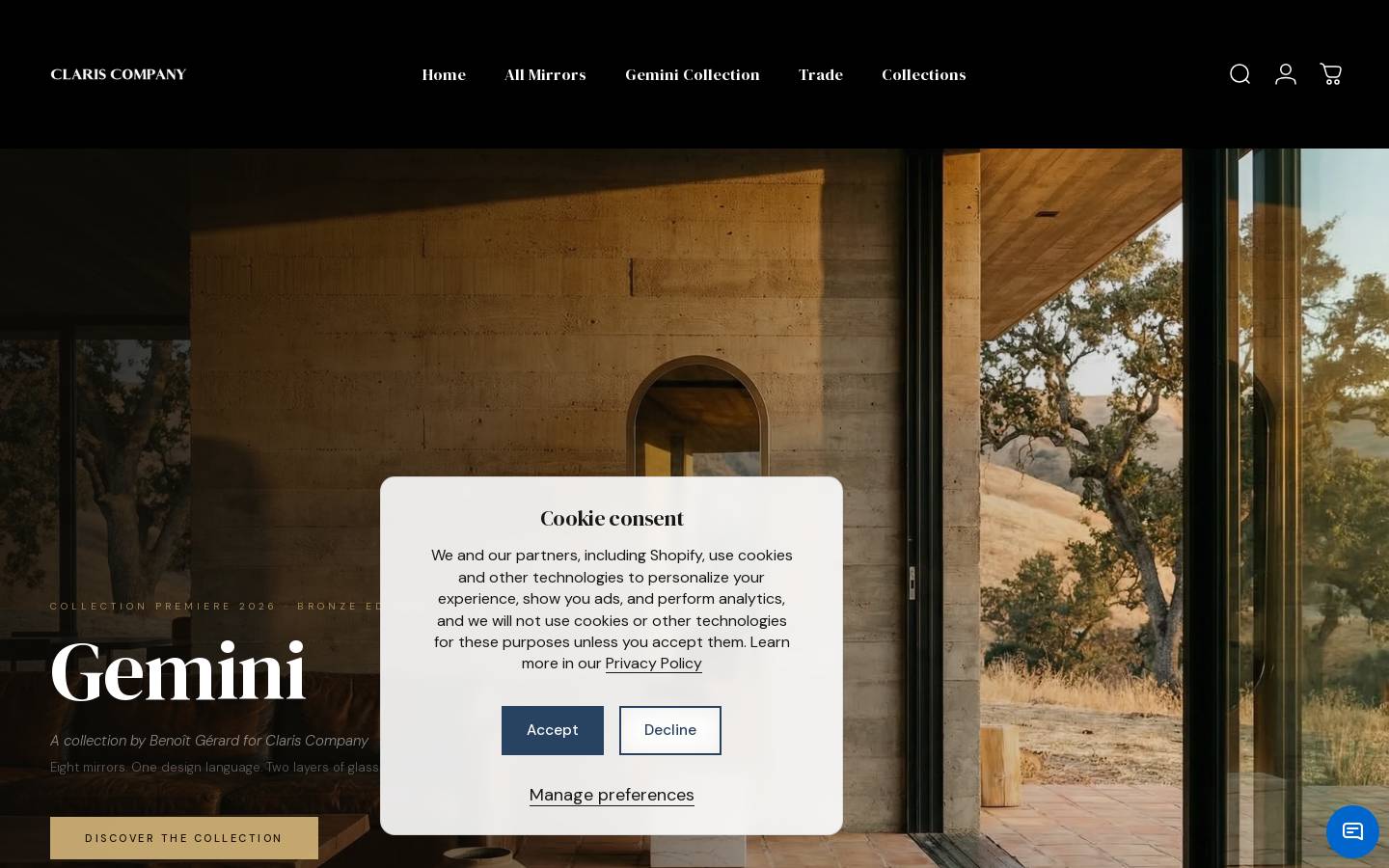 clariscompany.com homepage screenshot