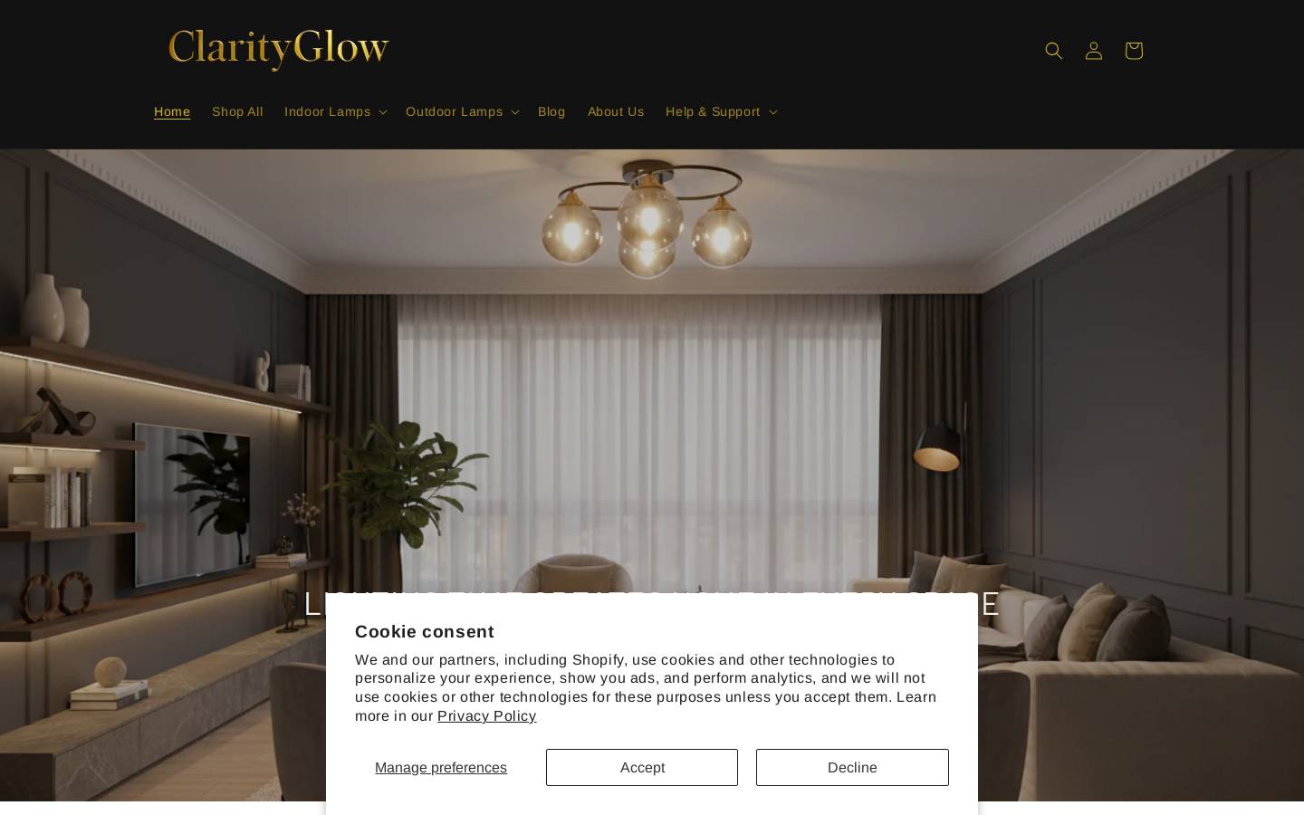Clarity Glow homepage screenshot