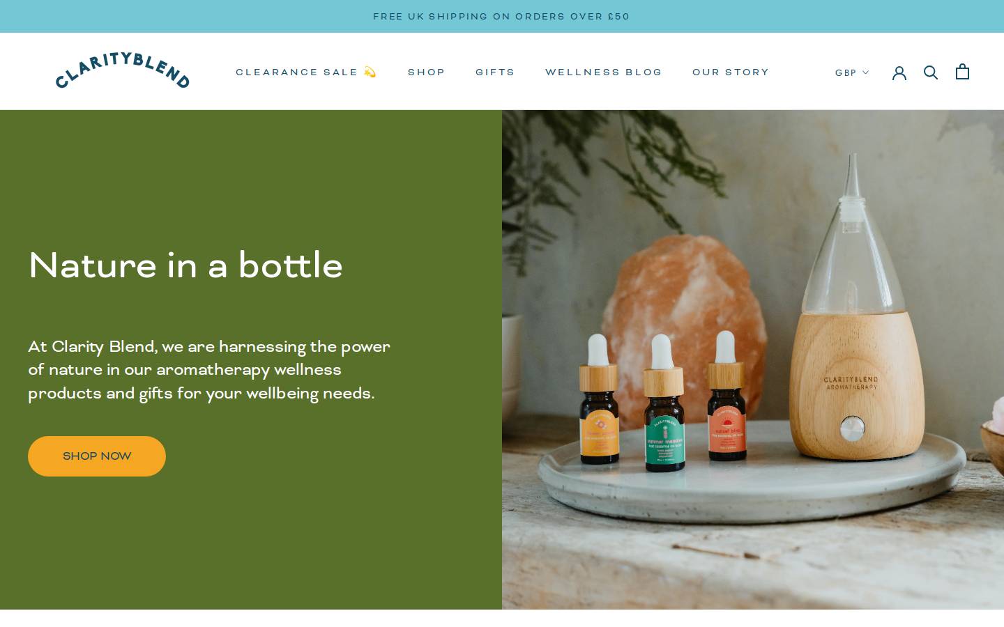 Clarityblend homepage screenshot