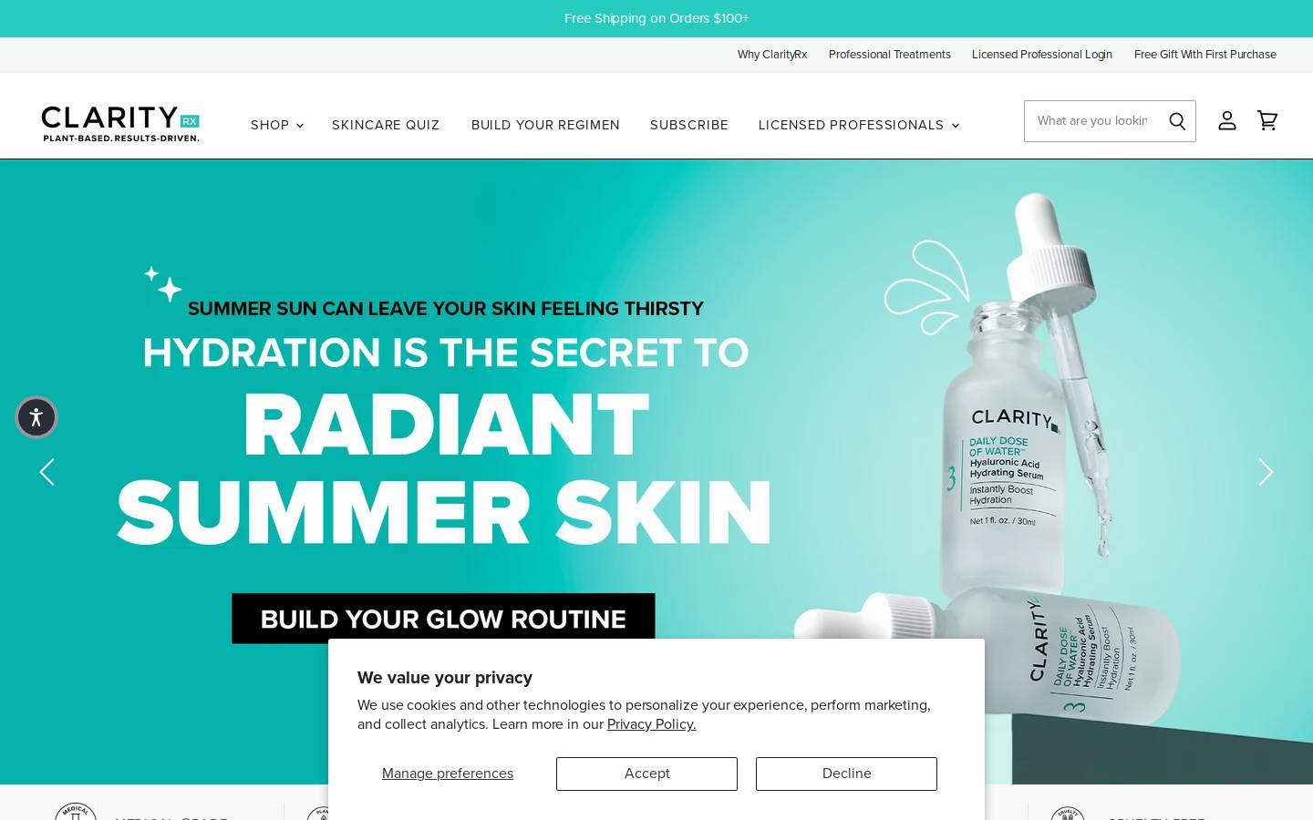 clarityrx.com homepage screenshot