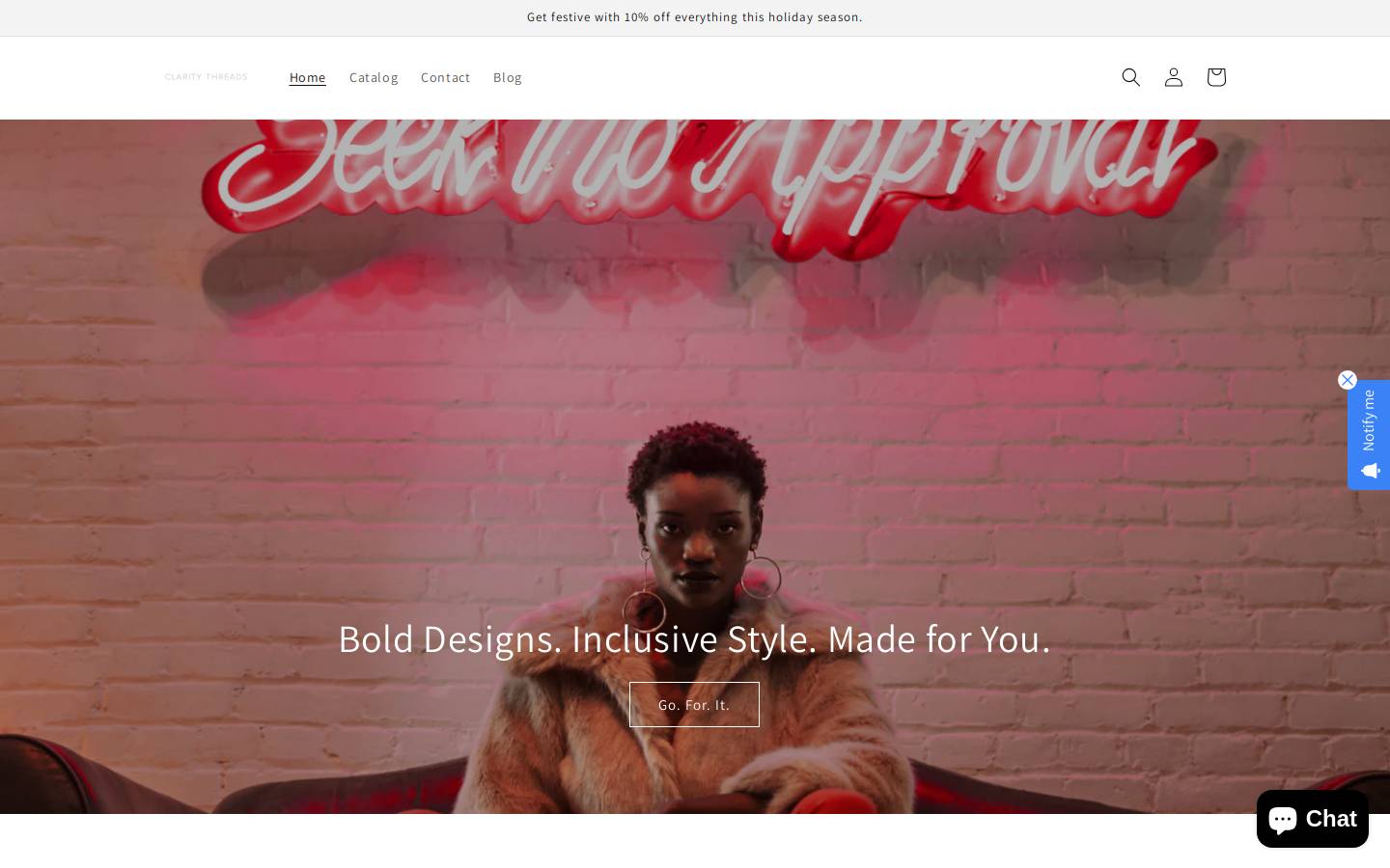 claritythreads.com homepage screenshot
