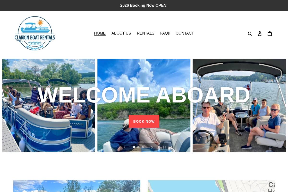 clarkinboatrentals.com homepage screenshot