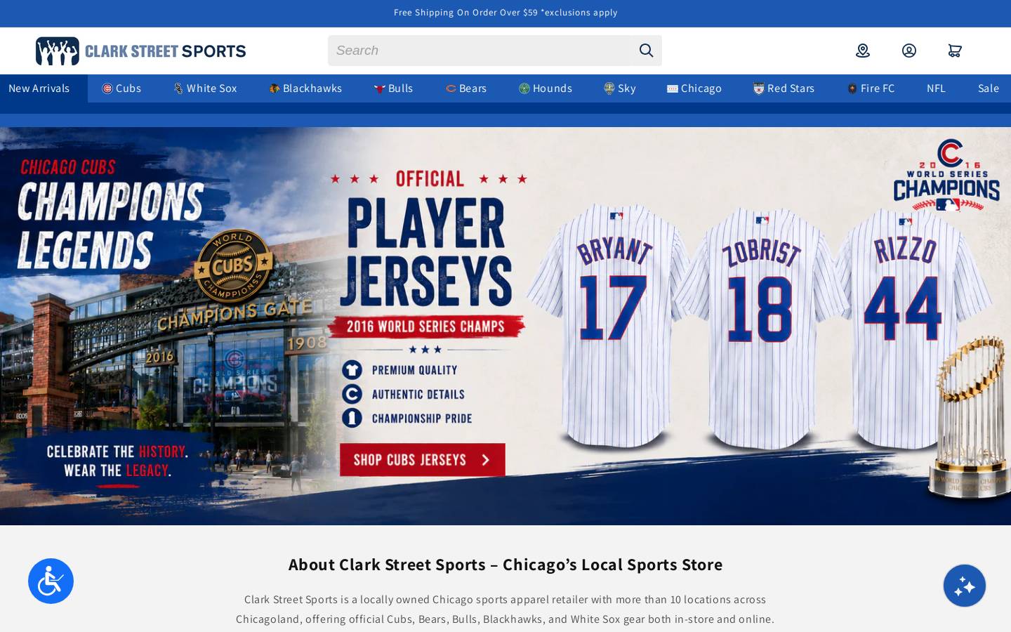 clarkstreetsports.com homepage screenshot