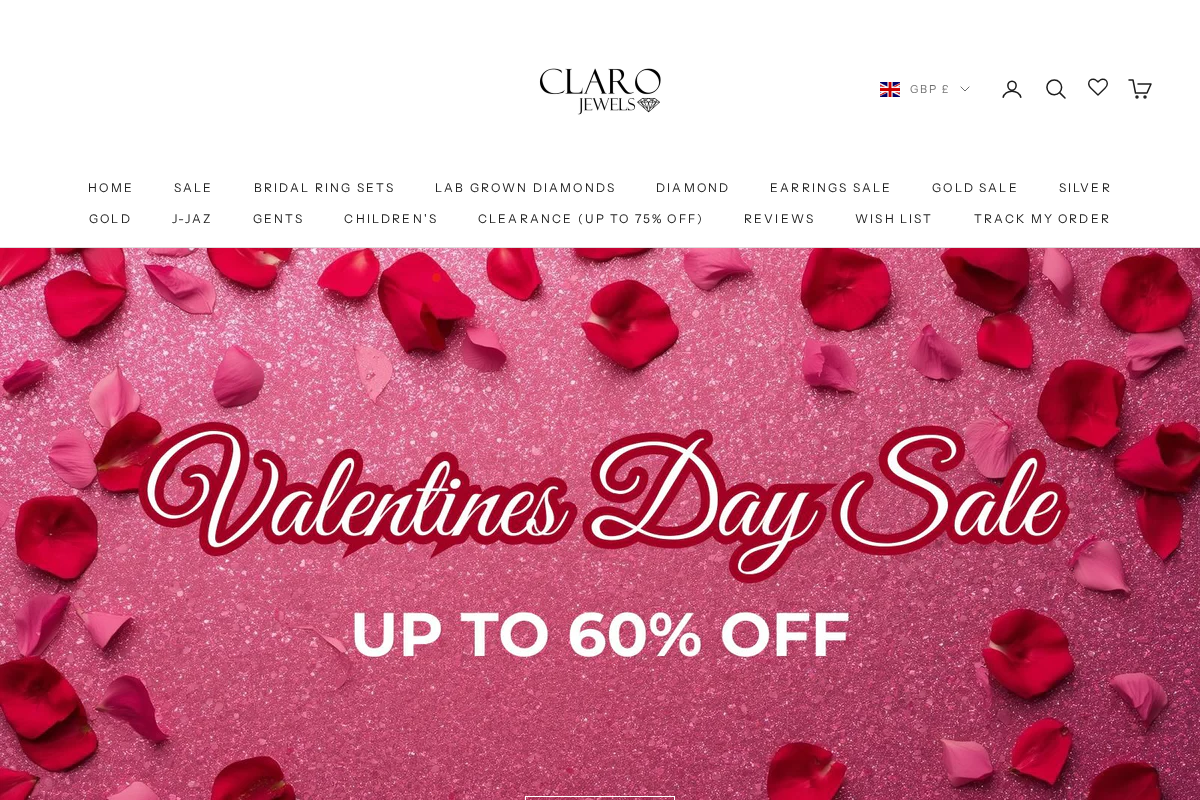 Clarojewels homepage screenshot
