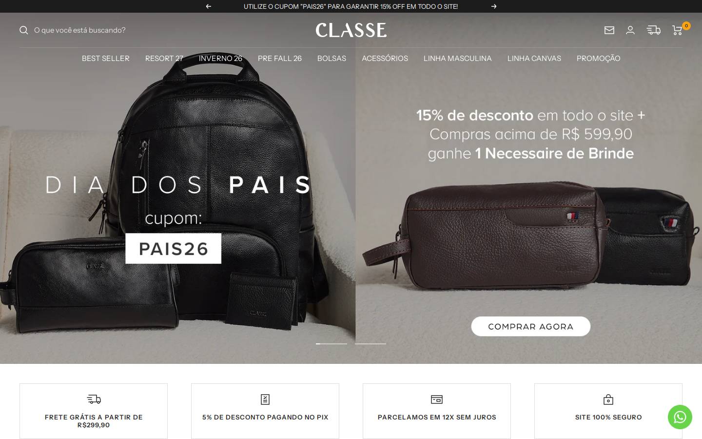 classecouro.com.br homepage screenshot
