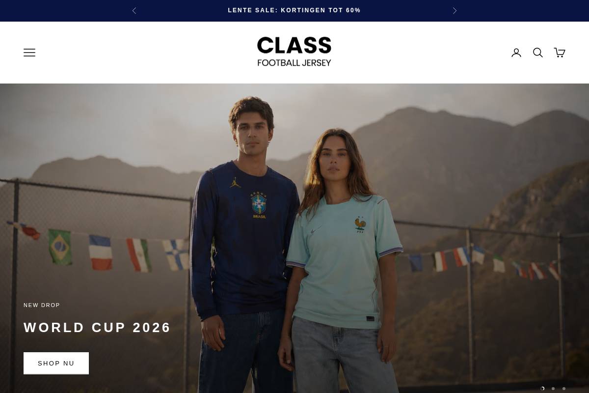 Class Football Jersey homepage screenshot