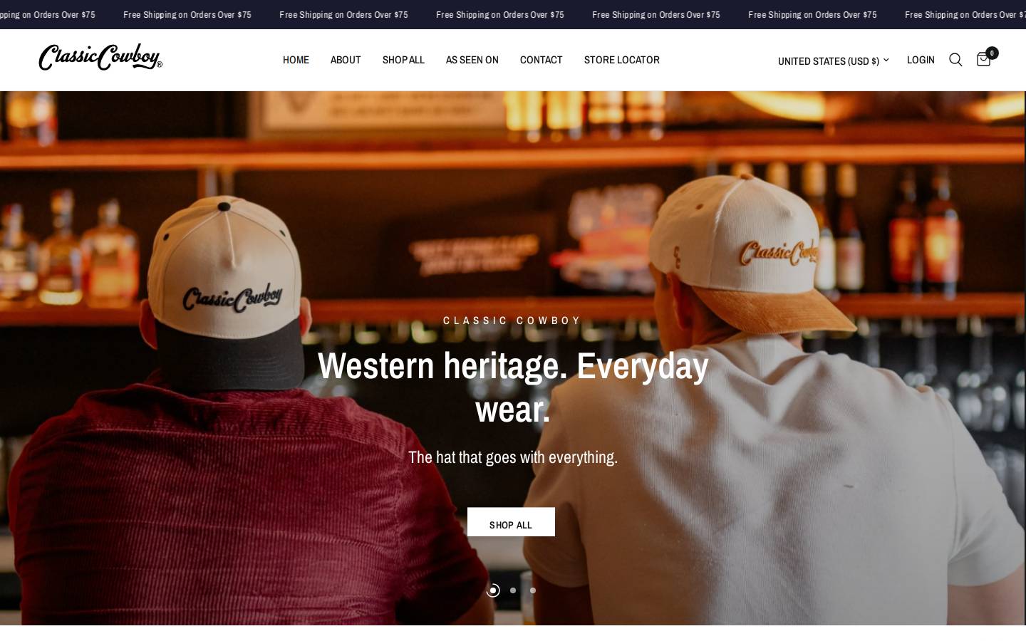 classic-cowboy.com homepage screenshot
