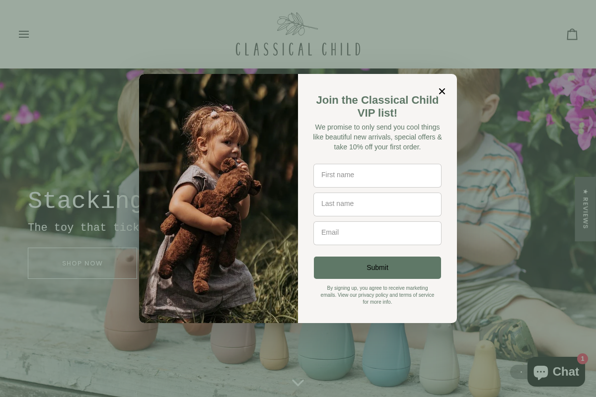 Classical Child homepage screenshot