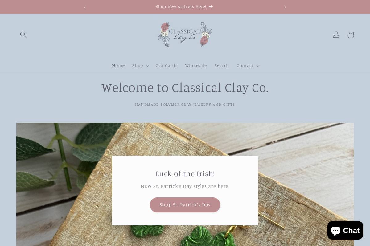 classicalclayco.com homepage screenshot