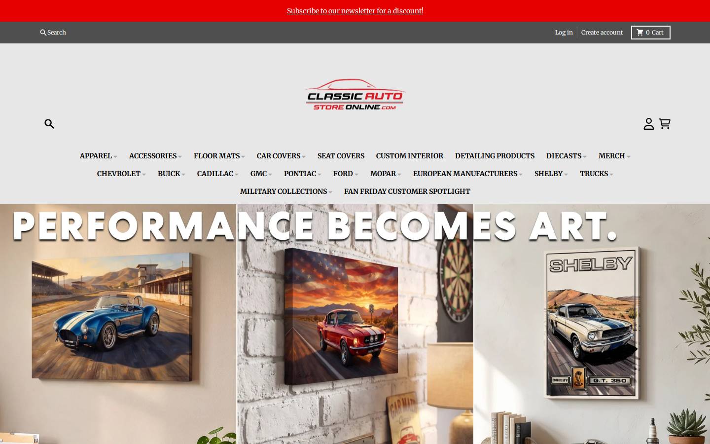 classicautostoreonline.com homepage screenshot