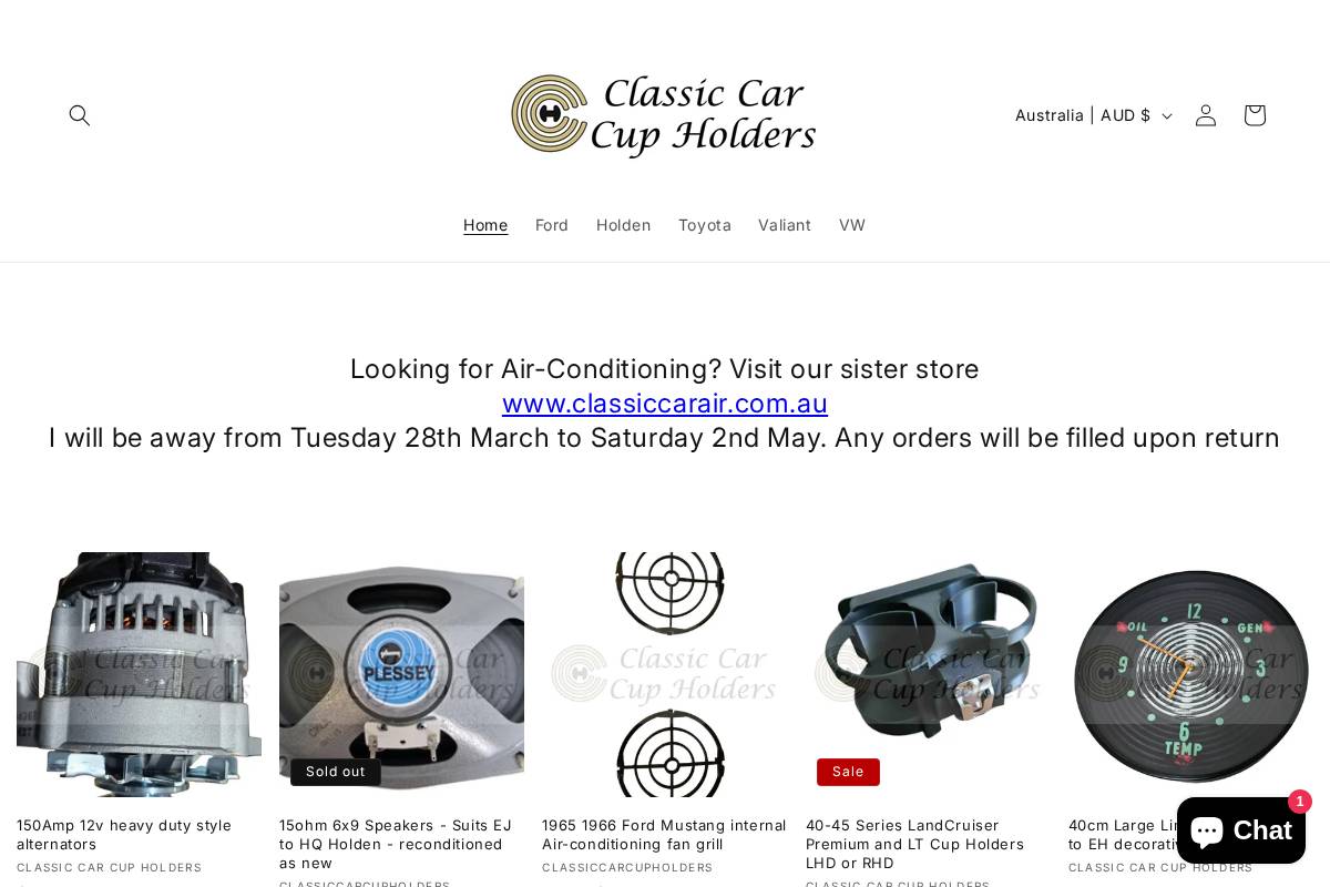 classiccarcupholder.com homepage screenshot