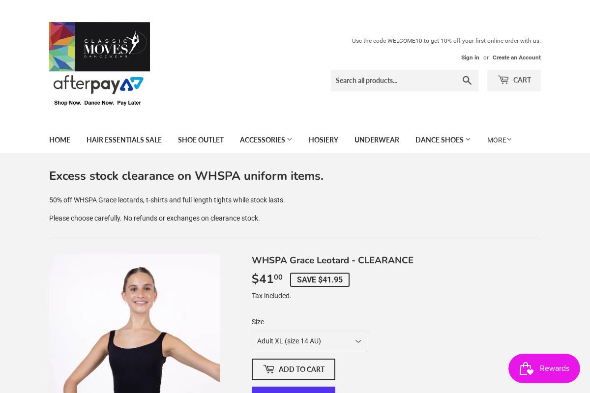 classicdancewear.com.au homepage screenshot