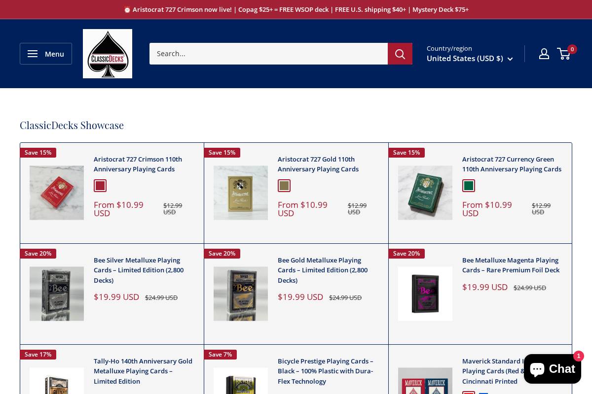 classicdecks.com homepage screenshot