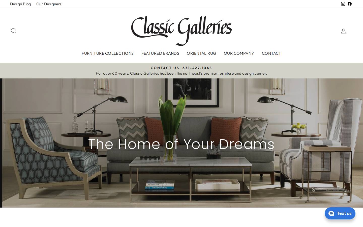 classicgalleriesfurniture.com homepage screenshot