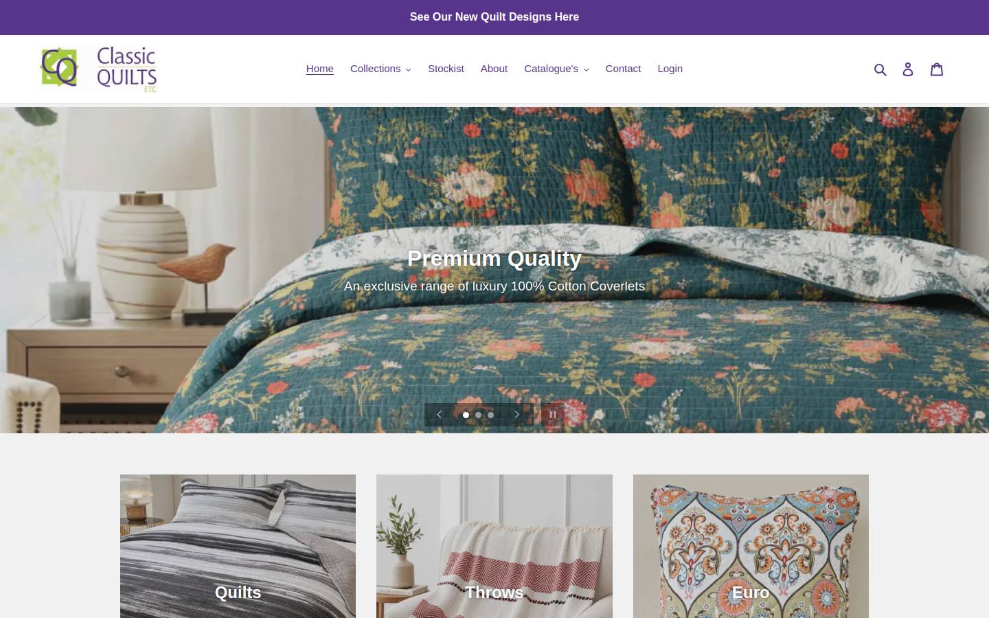 classicquilts.com.au homepage screenshot