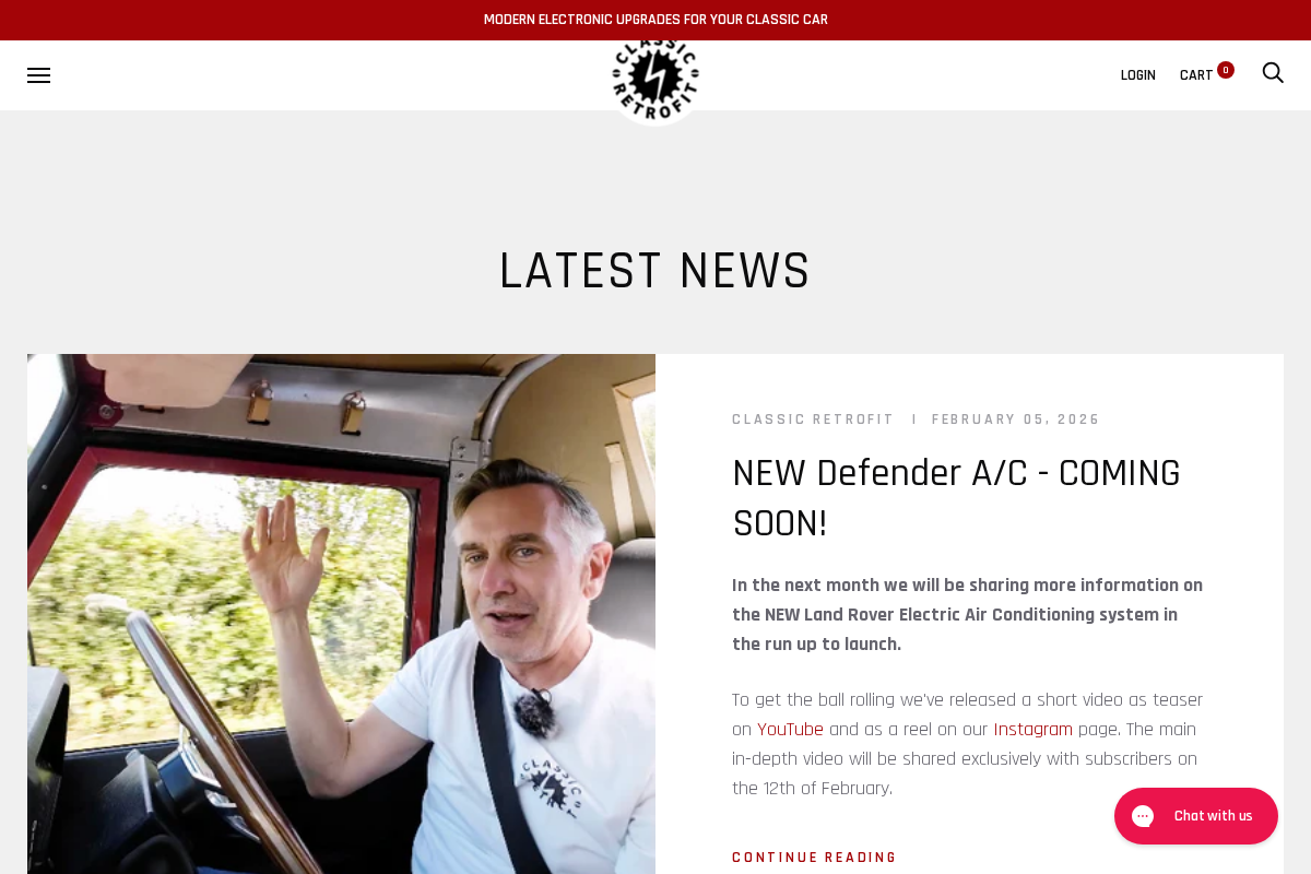 Classic Retrofit homepage screenshot