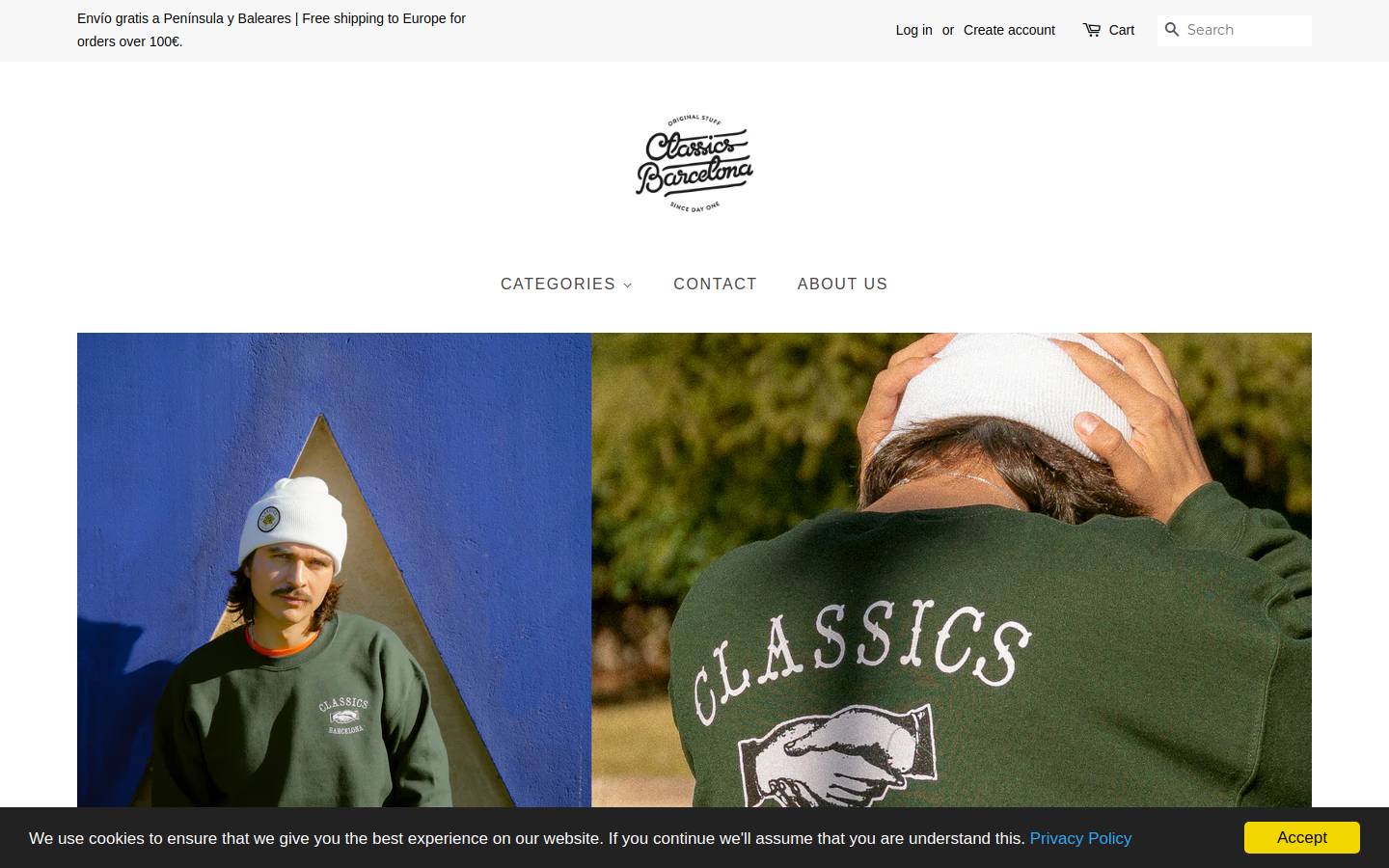 classicsbarcelona.com homepage screenshot