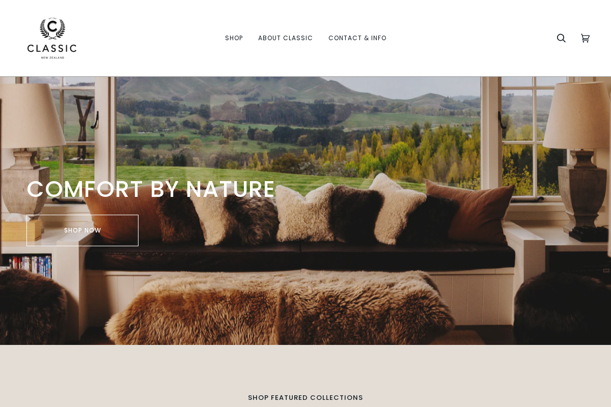 classicsheepskins.com homepage screenshot