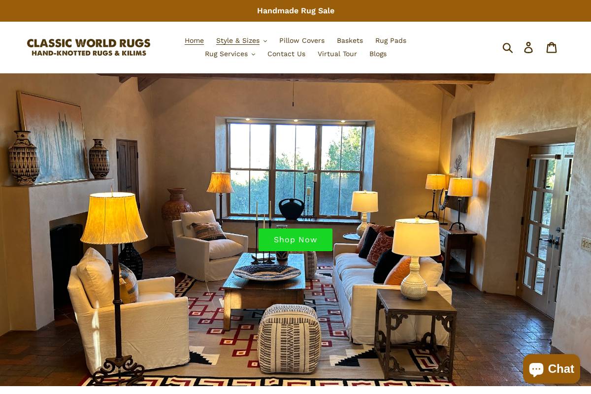 classicworldrugs.com homepage screenshot