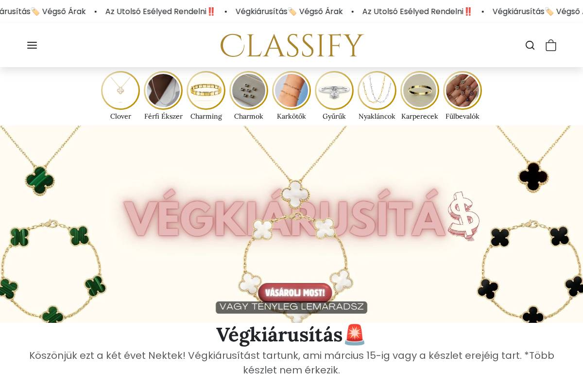 classifyshop.hu homepage screenshot