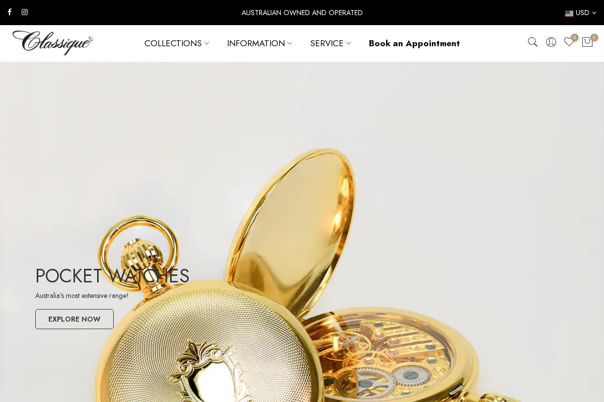 classiquewatches.com homepage screenshot