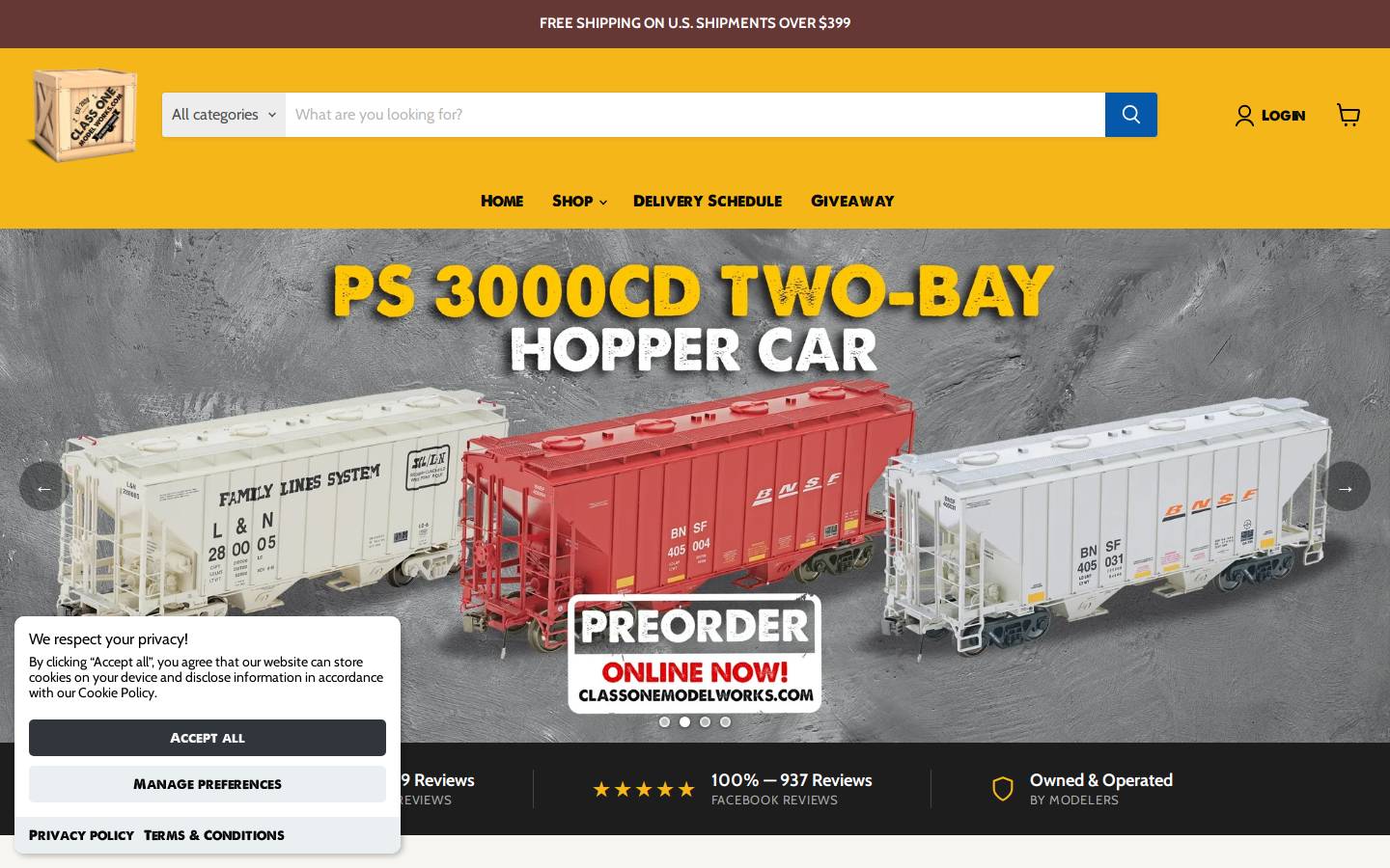 classonemodelworks.com homepage screenshot