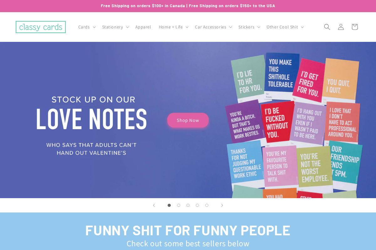 Classy Cards Creative homepage screenshot