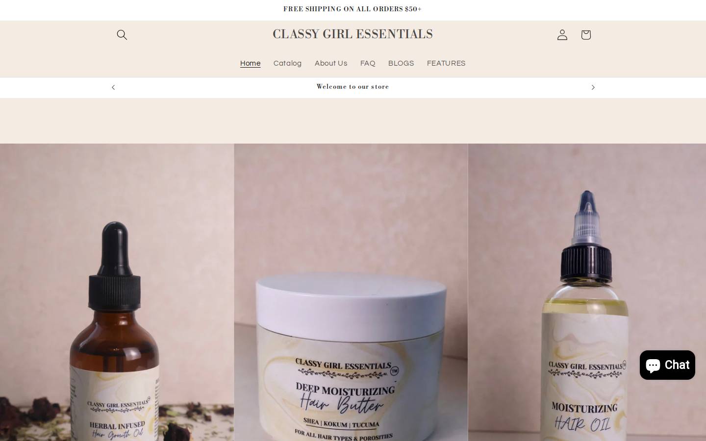classygirlessentials.com homepage screenshot