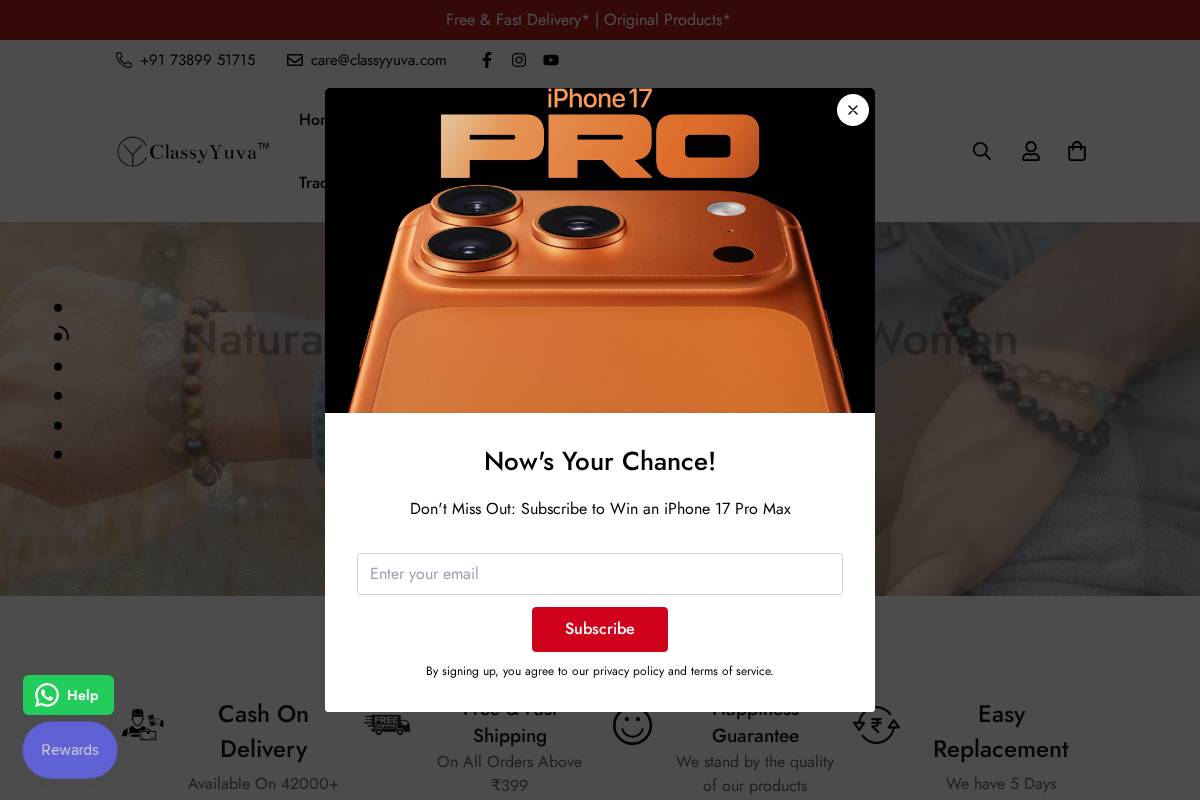 classyyuva.com homepage screenshot