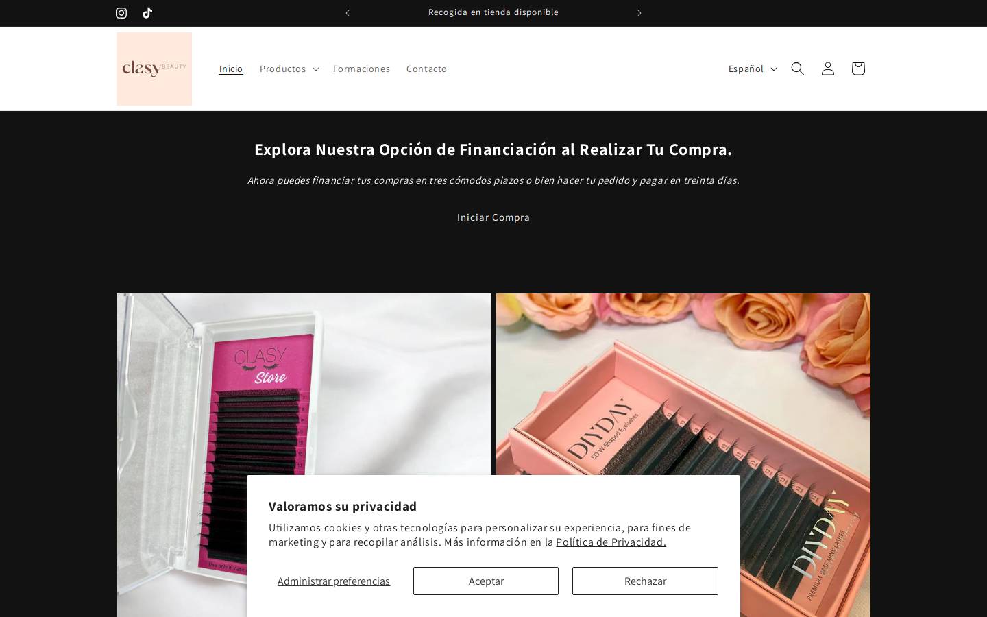 clasylashstore.es homepage screenshot