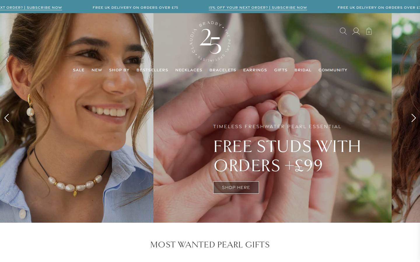 claudiabradby.com homepage screenshot