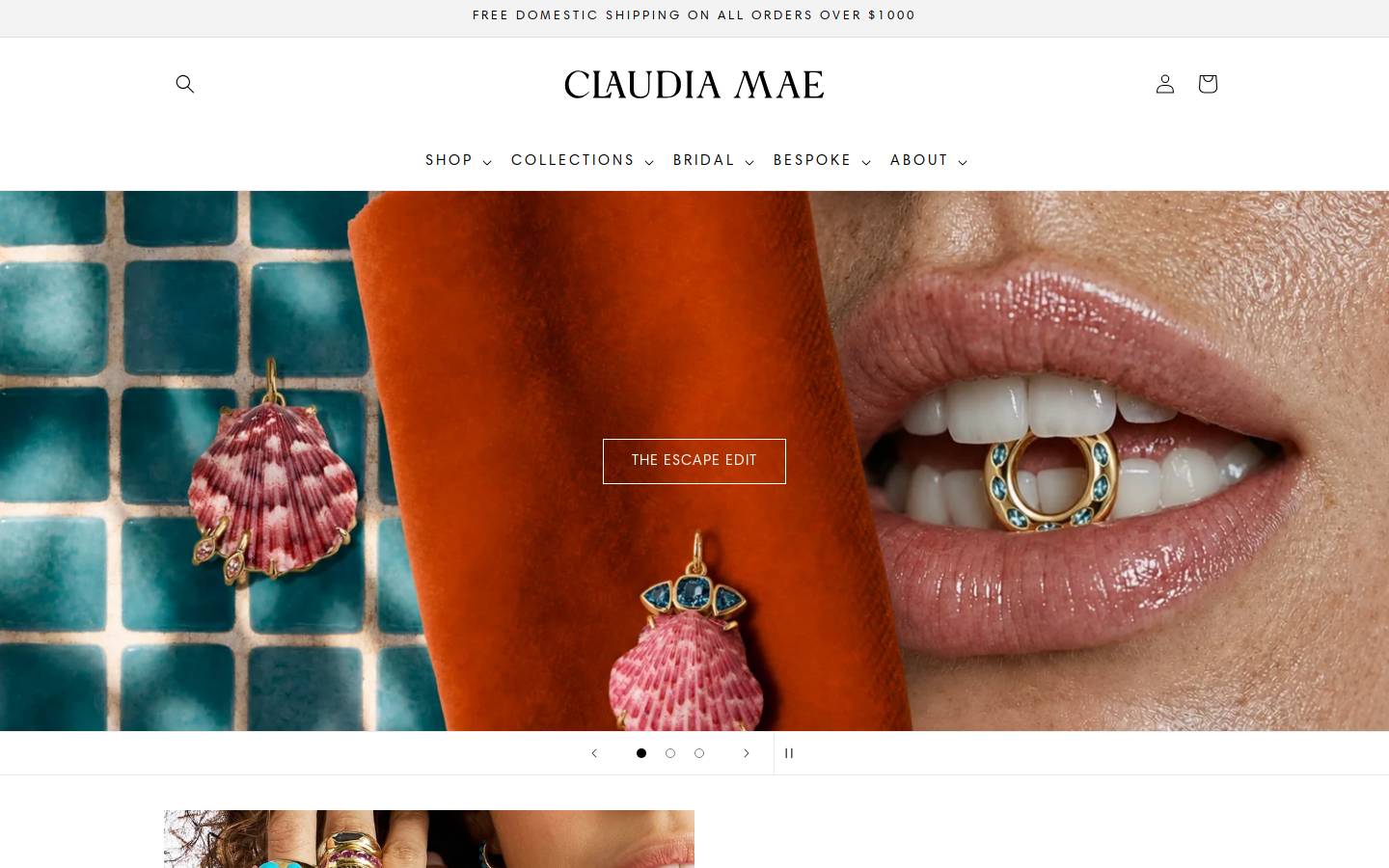 claudiamae.com homepage screenshot