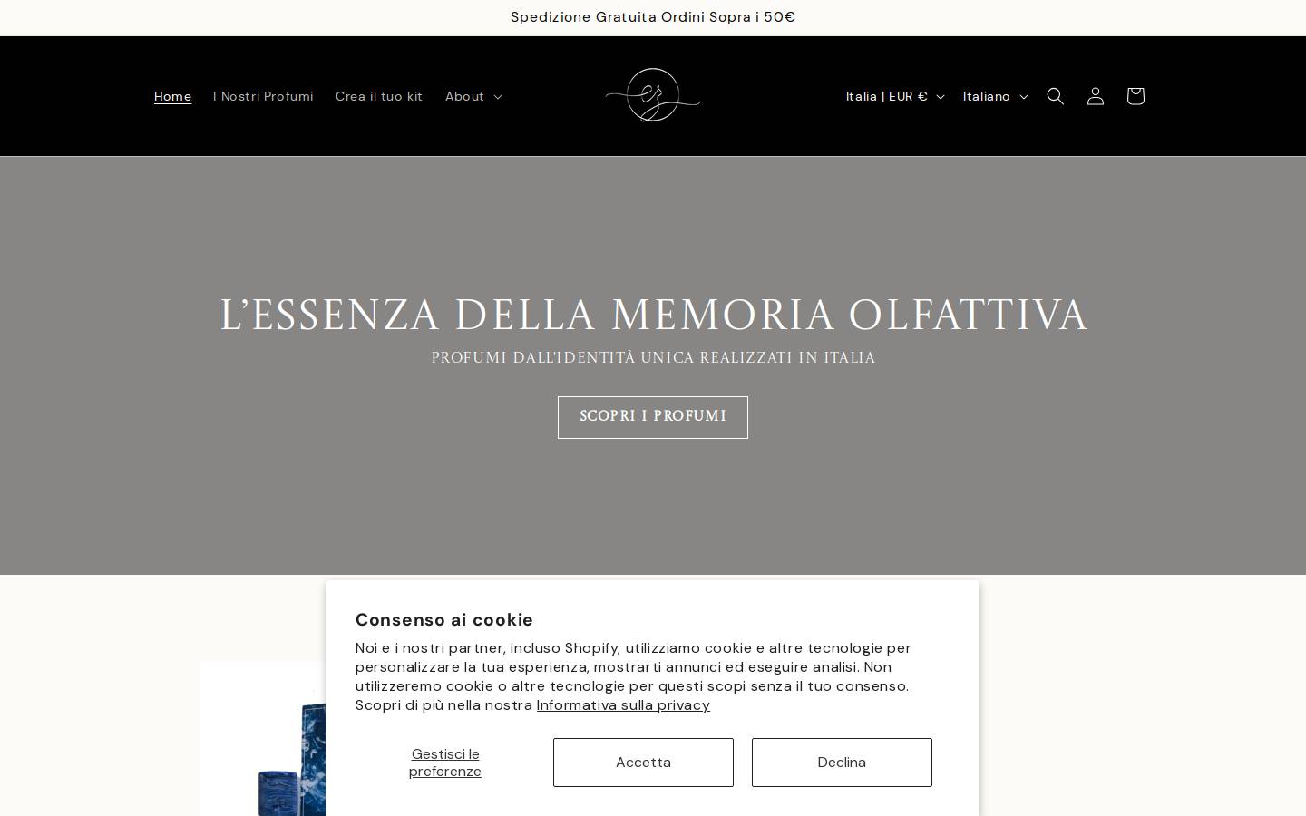 claudiozuccaparfums.com homepage screenshot
