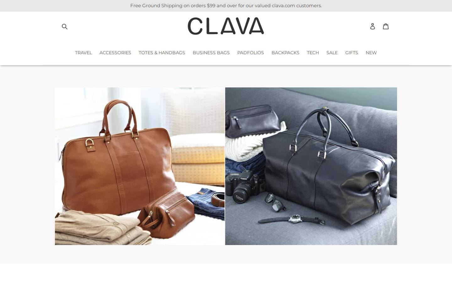 Clava homepage screenshot