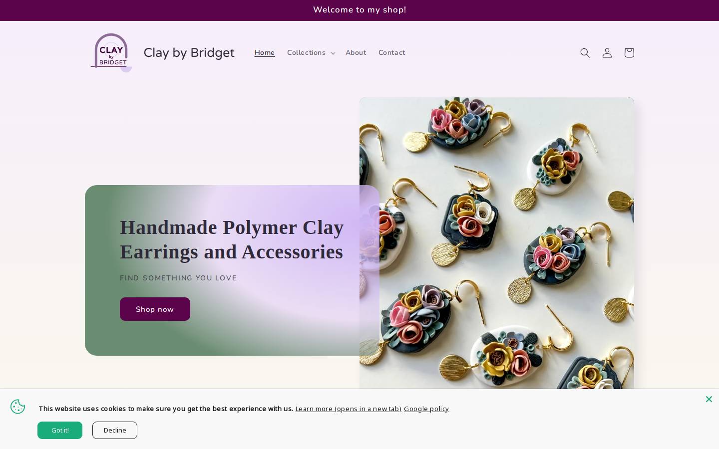 claybybridget.com homepage screenshot