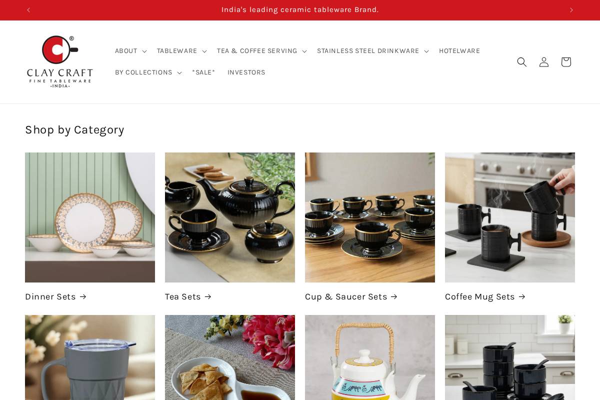 claycraftindia.com homepage screenshot