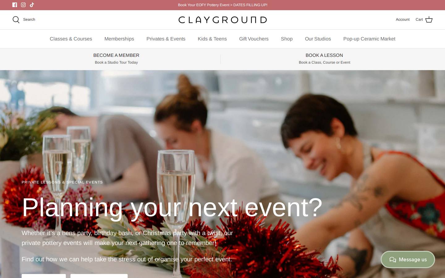 clayground.com.au homepage screenshot