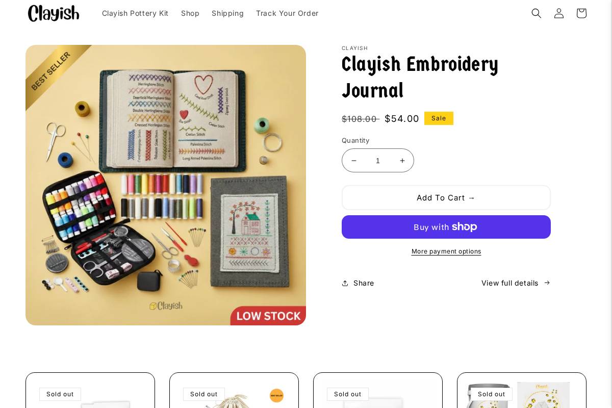 clayish.co homepage screenshot