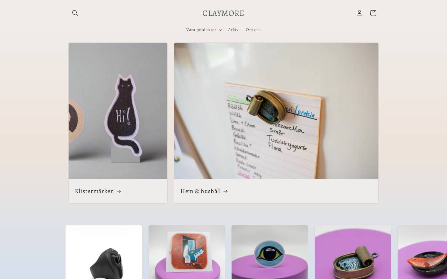 claymore-store.com homepage screenshot