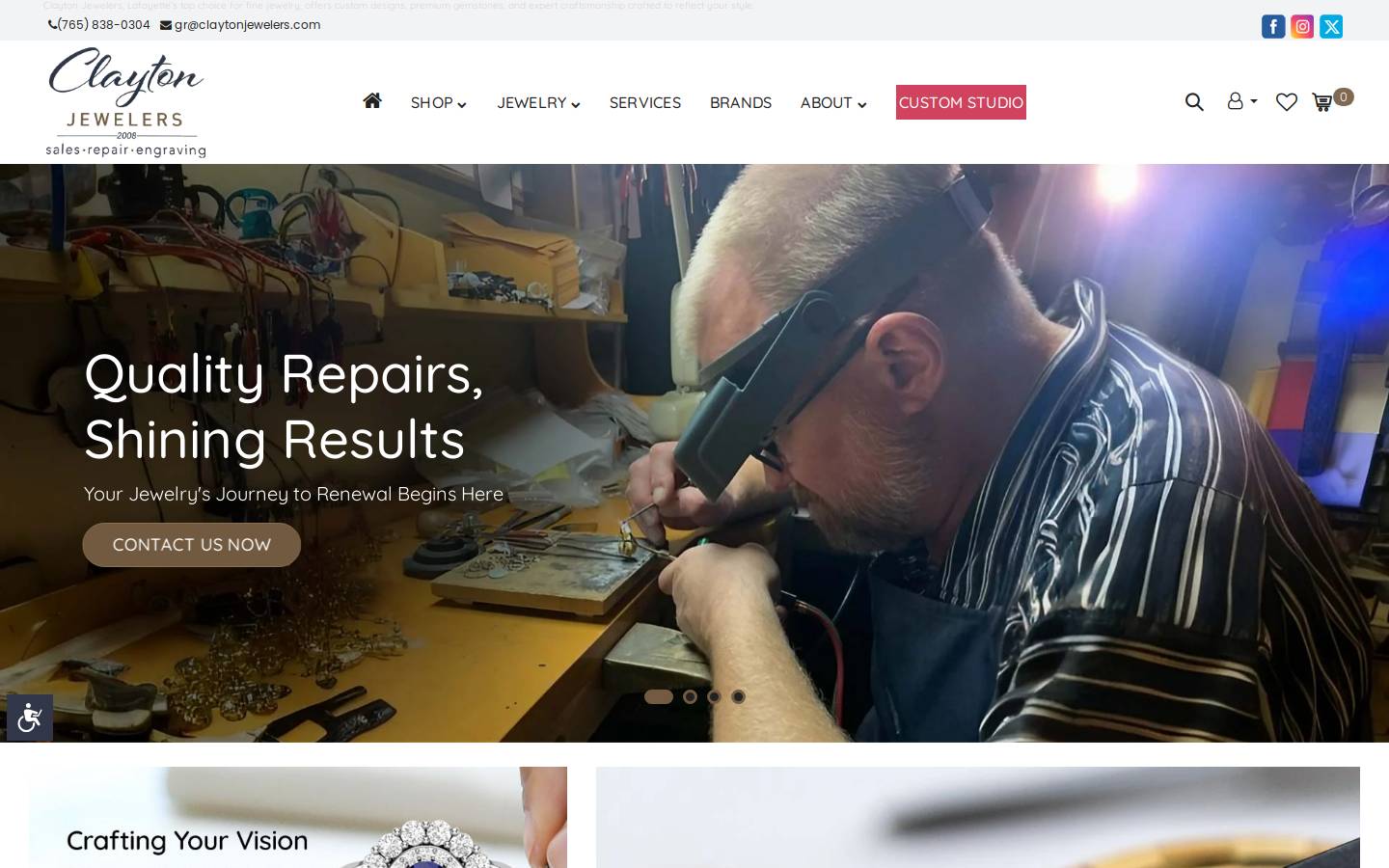 claytonjewelers.com homepage screenshot
