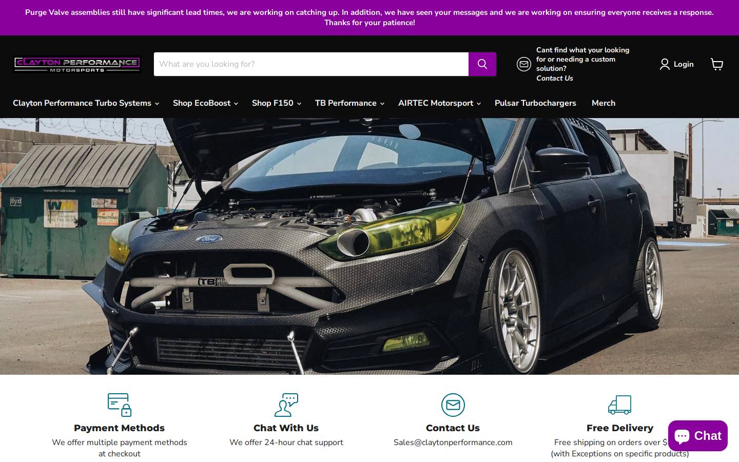 claytonperformance.com homepage screenshot