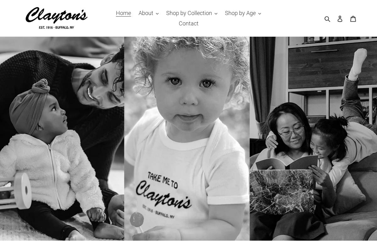 Clayton's Toys homepage screenshot