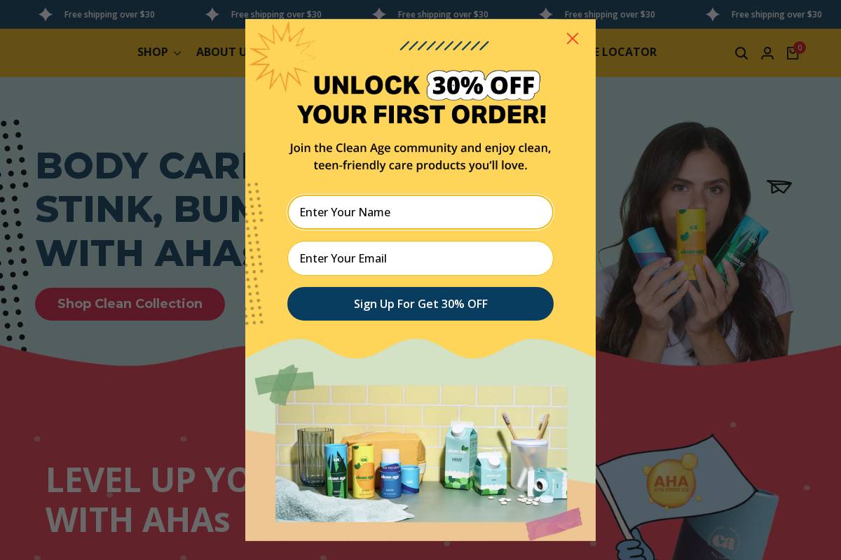 clean-age.com homepage screenshot