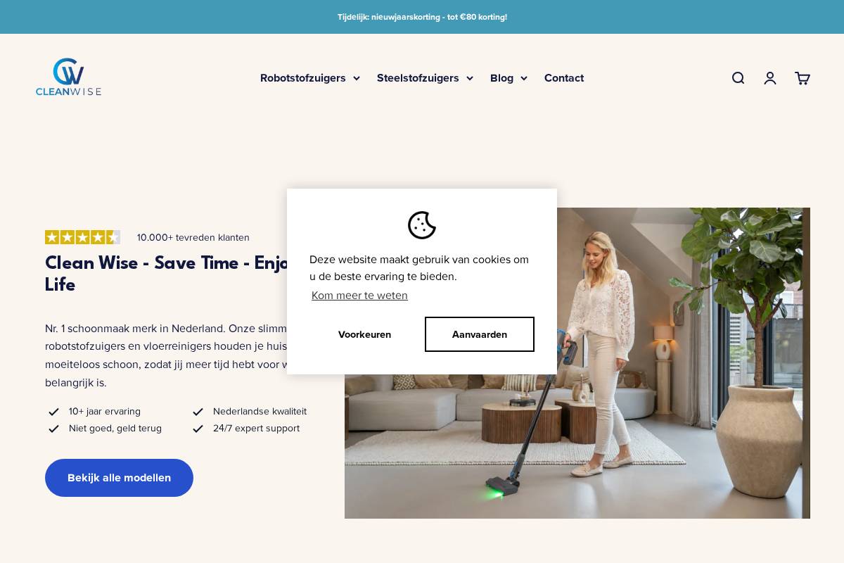 CleanWise homepage screenshot