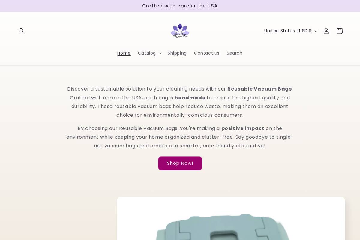 cleanbasezipperbag.com homepage screenshot