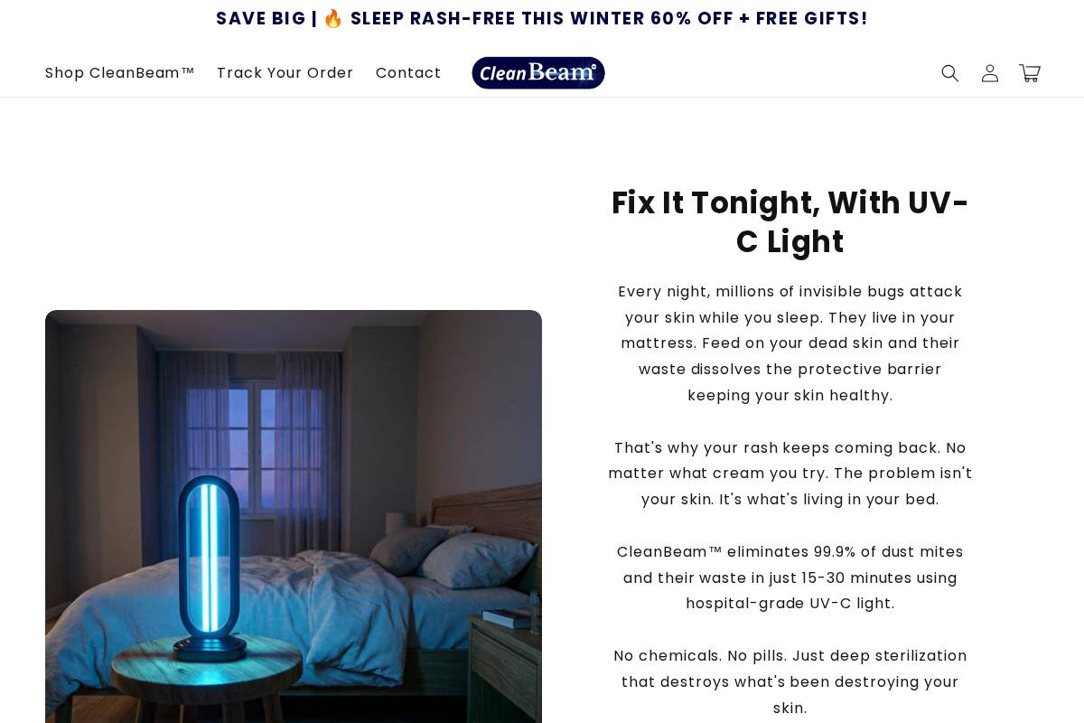 cleanbeam.store homepage screenshot